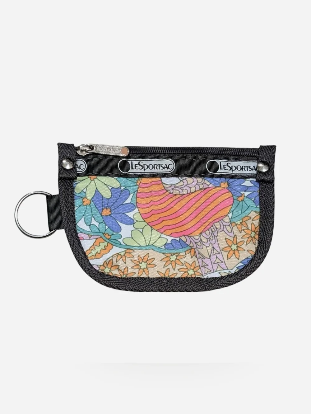 LeSportsac Key Coin Pouch Purse Keyring Holder ID card holder zipper bag